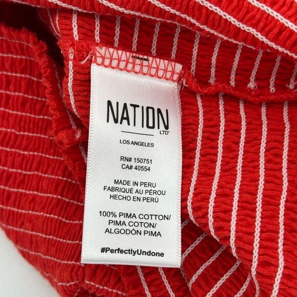 Nation LTD Red Christine Smocked Bodycon Racerback Tank - Picture 9 of 10